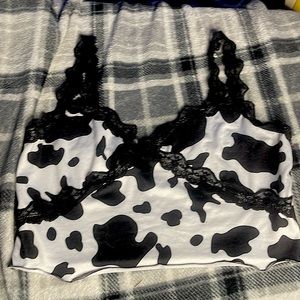 Cow print crop top